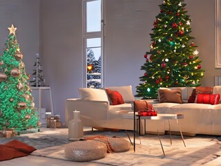 christmas tree in room with Generative AI technology