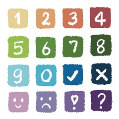 hand painted number art Colorful doodle