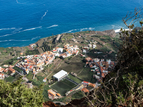 Agulo town in La Gomera, views from Abrante viewpoint