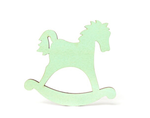Wooden Christmas horse isolated on white background