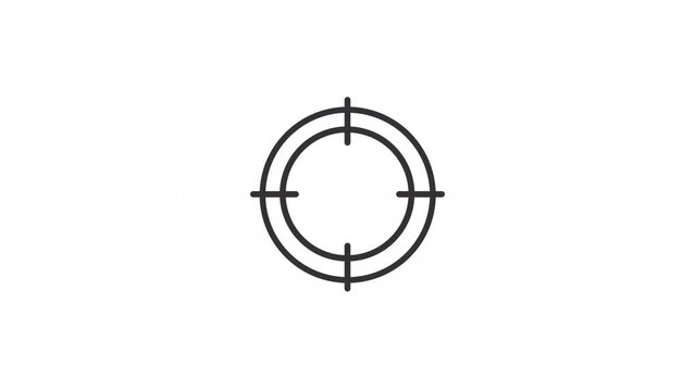 Animated self-conscious linear icon. Being center of attention fear. Social anxiety disorder. Seamless loop HD video with alpha channel on transparent background. Outline motion graphic animation