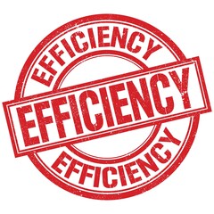 EFFICIENCY written word on red stamp sign