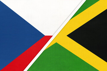Czech Republic and Jamaica, symbol of country. Czechia vs Jamaican national flags.