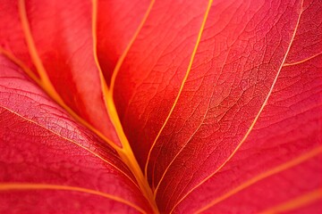 Naklejka premium abstracting naturally. Red velvet leaf with veins