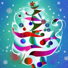 christmas background with christmas tree (generative AI)
