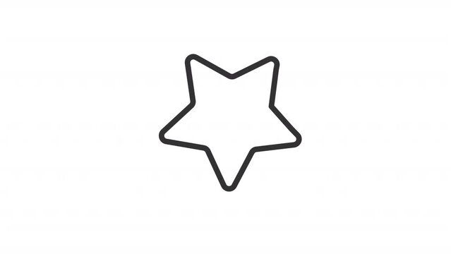 Animated star linear icon. Rating and award. Space body. Cosmos. Glowing star. Seamless loop HD video with alpha channel on transparent background. Outline motion graphic animation