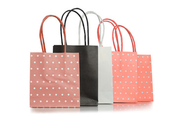 colorful paper shopping bags isolated