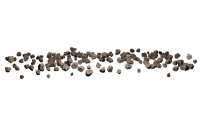  Falling rocks isolated transparency background. 3d rendering illustration.