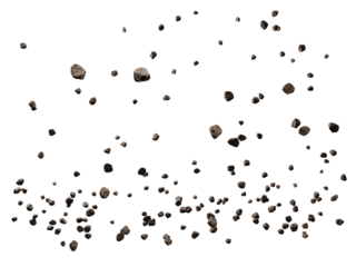  Falling rocks isolated transparency background. 3d rendering illustration.