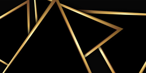 Abstract black with gold geometric background. Illustration vector.