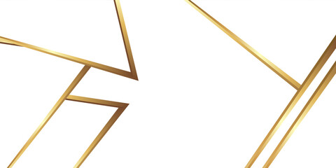 Abstract white with golden lines background. Abstract geometric shape white gold background with light and shadow for presentation design.