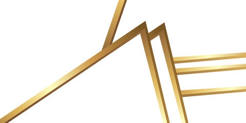 Fototapeta premium Abstract white with golden lines background. Abstract geometric shape white gold background with light and shadow for presentation design.