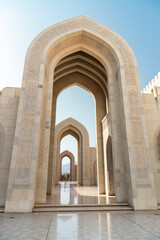 Row of Arches of the Sultan Qaboos Grand Mosque, Oman, Middle East