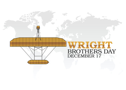 Vector Graphic Of Wright Brothers Day Good For Wright Brothers Day Celebration. Flat Design. Flyer Design.flat Illustration.