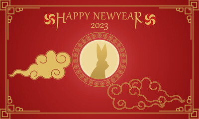 Happy new year 2023 chinese rabbit