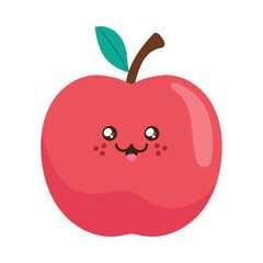 red apple kawaii character