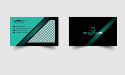 Professional minimal business card template, Clean corporate business card design, Creative business card layout, 