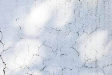 Blank white cement wall with crack texture background, old concrete wall background