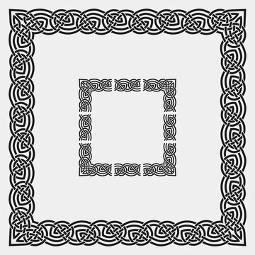 Celtic pattern. Set for creating frames and border with corner element