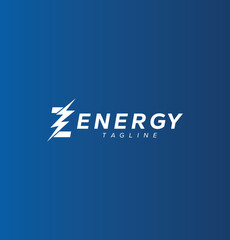 Initial letter Z power energy logo design with thunderbolt vector icon