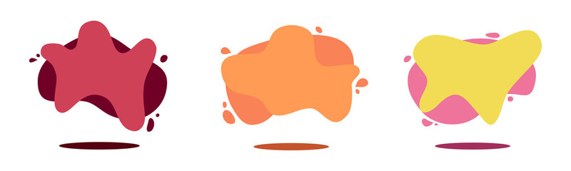 Modern flat liquid abstract banners vector set. Set of minimal four isolated flat illustration design and geometric graphic element for placing your business text.