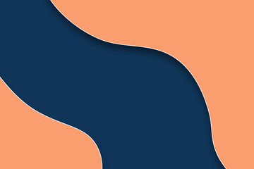 dark blue and orange waves card template with empty space