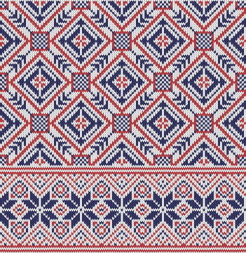 Knitted Norwegian rose seamless pattern Selburose