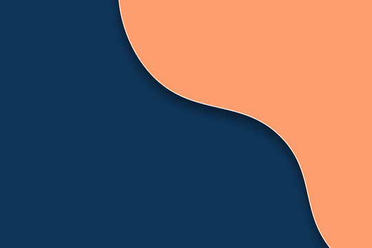 dark blue and orange waves card template with empty space