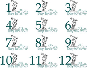 classical roman style countdown design vector