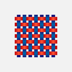 Thread crossing pattern in plain weave fabric