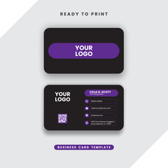 Obraz premium black and purple Corporate Business Visiting Card