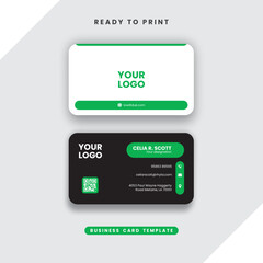 black and green Corporate Business Visiting Card