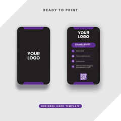 Black and purple Corporate Business Visiting Card