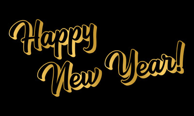 Obraz premium Bold hand sketched HAPPY NEW YEAR words. Lettering gold 
