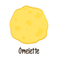 Omelette vector. Hand drawn vector illustration of an Omelette on white background.