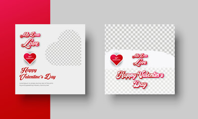 Happy Valentines day special sale  social media post collection ,or Valentines Day sale special offer, ads, post, product promotion, banners and template
