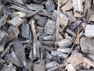 Top view on wood chips.