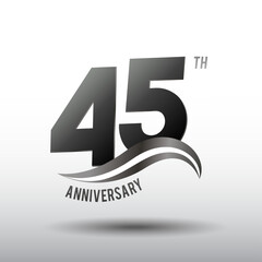 45 Years Anniversary elegant swoosh Line Celebration