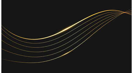 Black and gold elements background. Modern abstract background with light golden line
