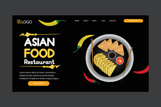 Asian Food Restaurant Landing Page