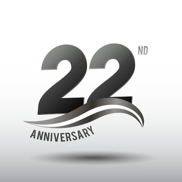 22 Years Anniversary elegant swoosh Line Celebration