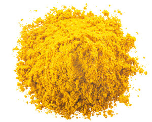 Ground curry spice mix pile top view isolated png