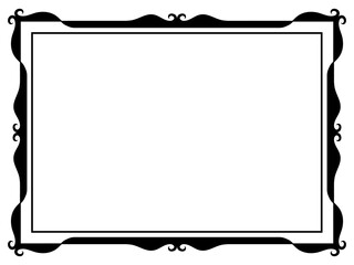 simple calligraph black ornamental decorative frame border