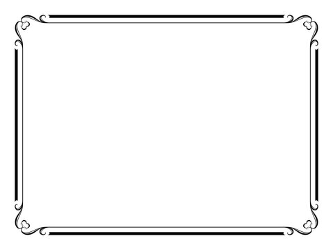 simple calligraph black ornamental decorative frame border