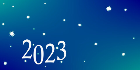 Fototapeta na wymiar 2023 Merry Christmas and Happy New Year abstract shiny blue background