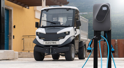 Urban electric truck with charging station 