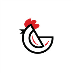 a very creative chicken logo that can be used for cafe logos or other restaurants