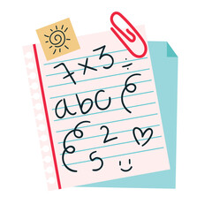 notebook sheet and clip