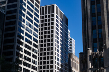 Fototapeta na wymiar Row of Skyscrapers along Michigan Avenue in Downtown Chicago