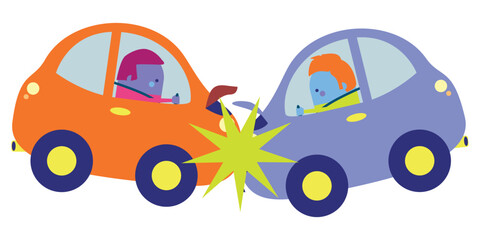 Naklejka premium Illustration of a car accident - lifestyle facts attitude design